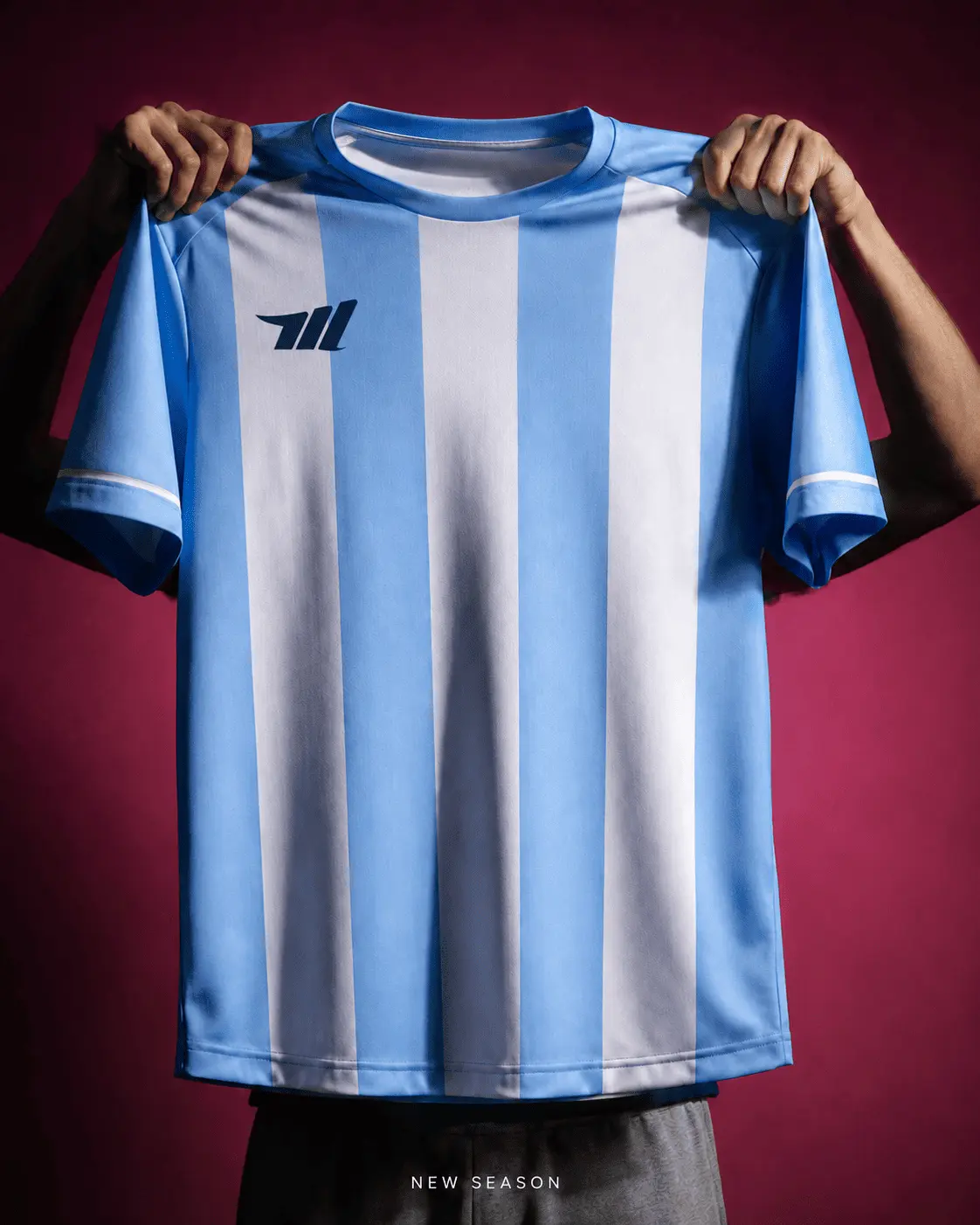 Rack of custom sportswear kits